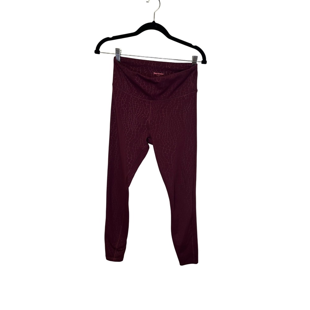 Juicy Couture Sport Burgundy Textured Leggings Size M